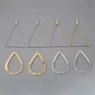 4 шт.10 шт. с подвеской в форме отверстия, Длинные Треугольные металлические подвески серебристого и золотого цвета для самостоятельного изготовления ювелирных украшений