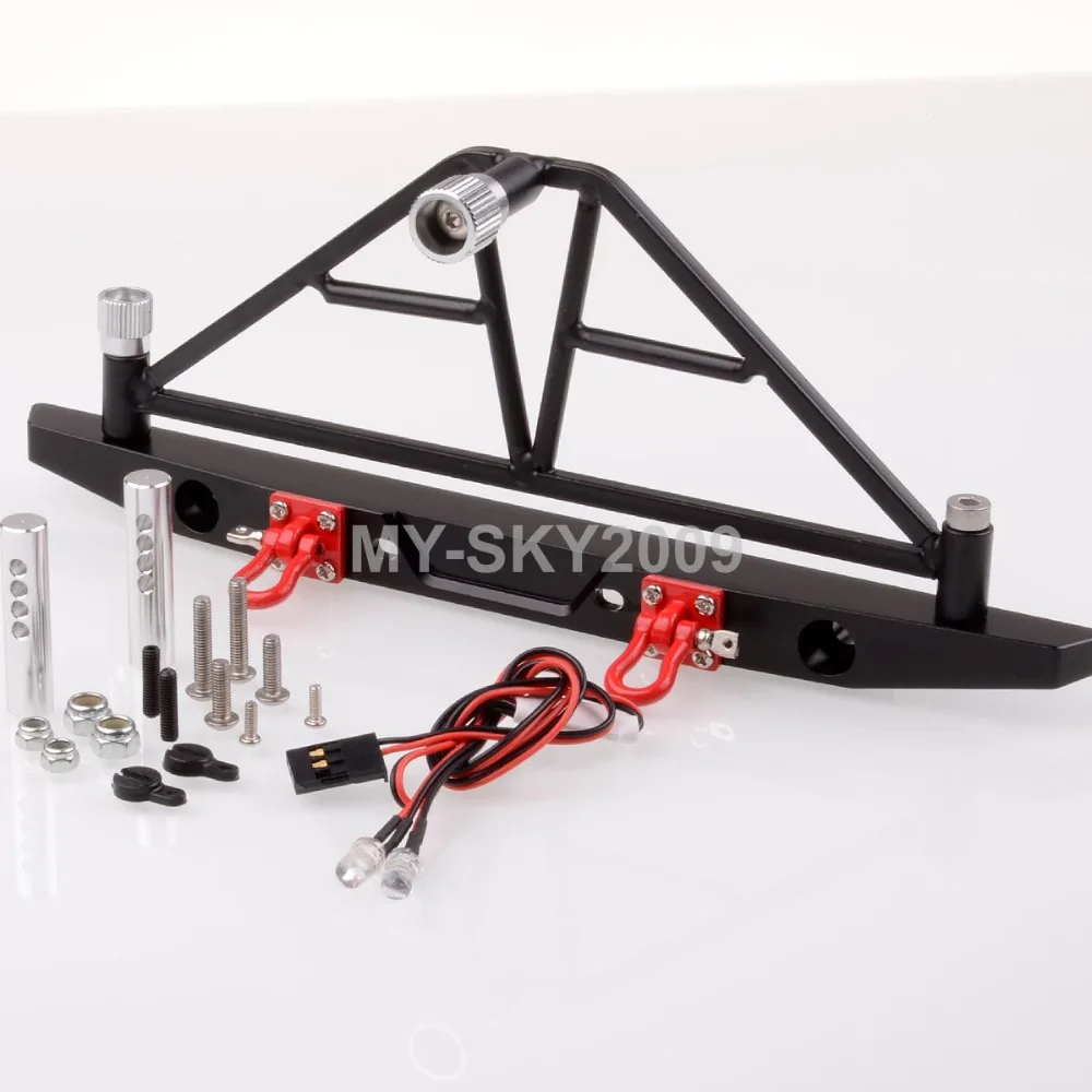 

CNC RC Model Car 1/10th AXIAL Racing SCX10 Jeep Metal Front/Rear Bumper With LED Lights