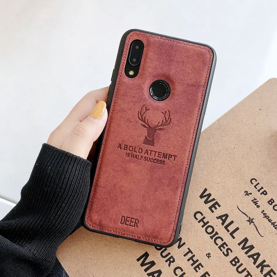 Чехол для чехол на Xiaomi Redmi Note 7/Note 6/Note 5 Pro/Note 8 Pro чехол модный силиконовый чехол с рисунком лося из ТПУ с текстурой ткани для Xiaomi mi A2 lite - Цвет: Brown