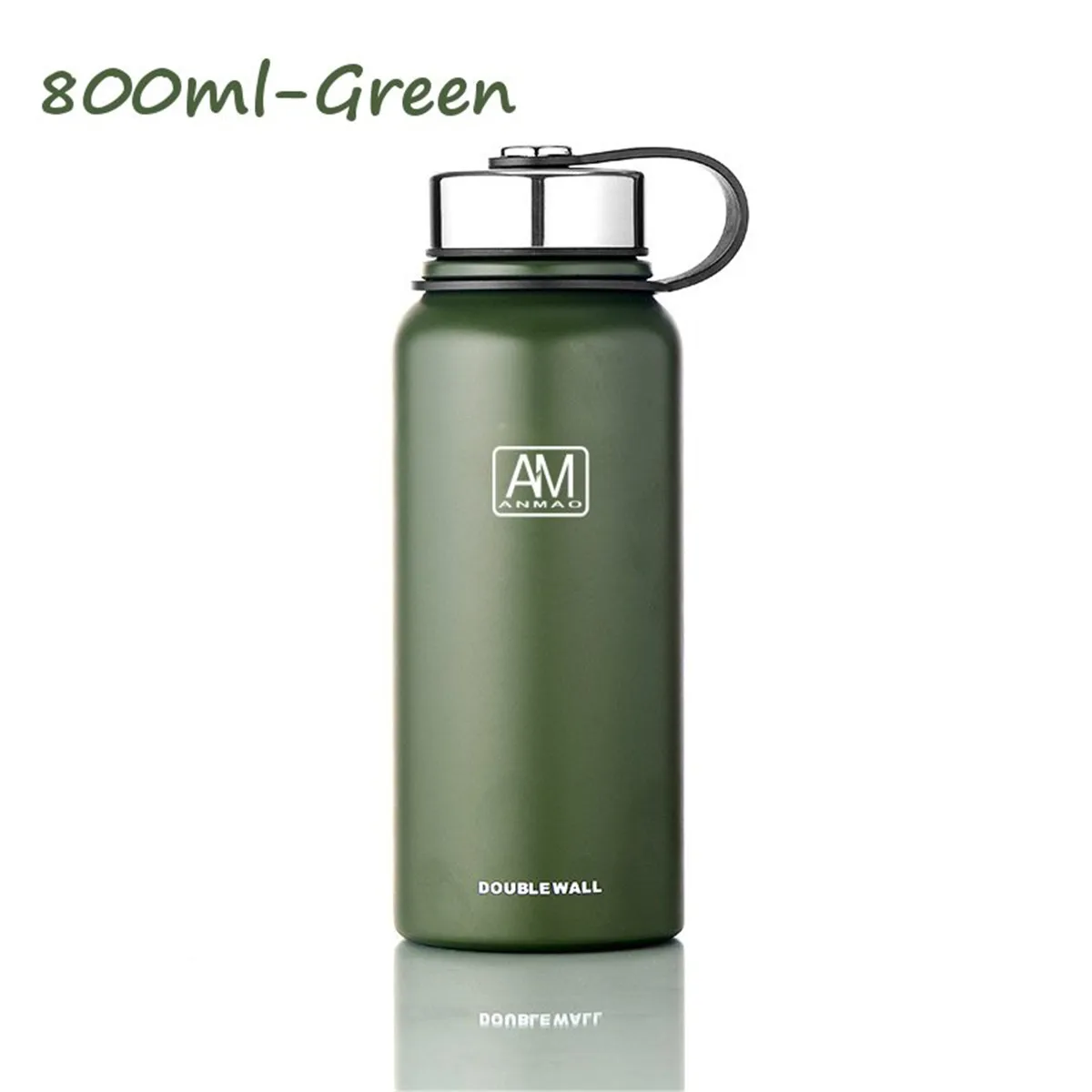 Green 800 мл с двойными стенками вакуумной изоляцией из нержавеющей стали Нержавеющая сталь для воды, напитков бутылка защита от проливов с двойными стенками из нержавеющей стали Вакуумная напитков Бутылка Чашка - Цвет: Green