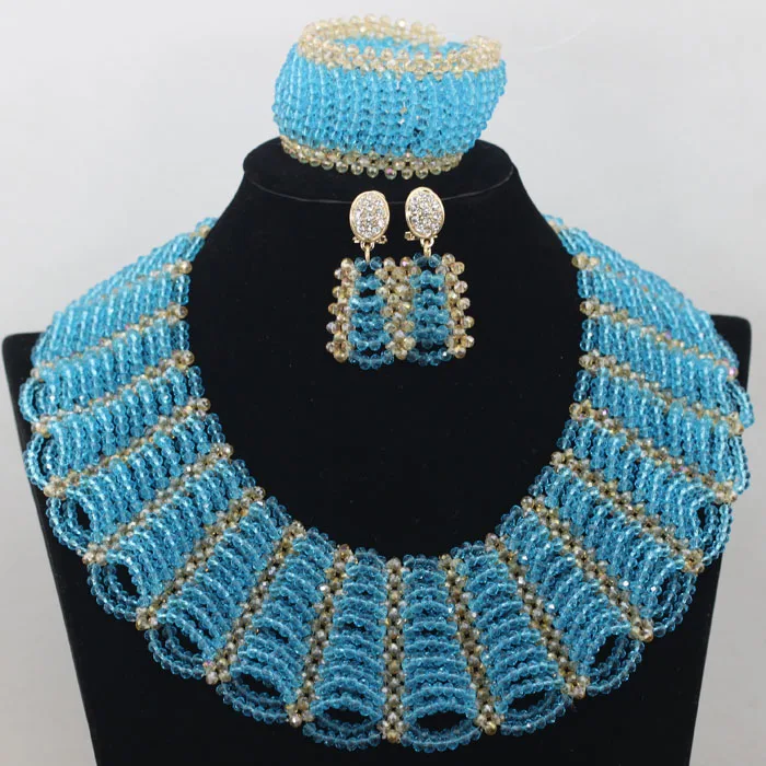 Superior Royal Blue African Beads Wedding Jewelry Sets Princess Women Dubai Events Occassion Free Shipping HX313 | Украшения и
