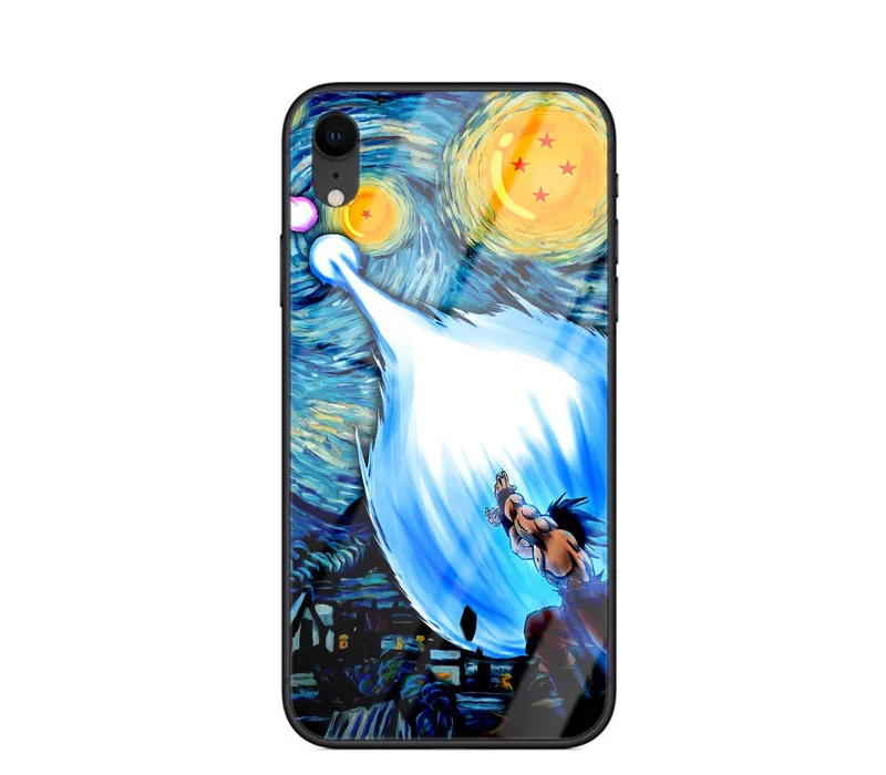 New Saiyan Vegeta Dragon Ball Z Son Goku Case For iPhone XR X XS MAX 7 8 6 6S plus Super Luxury Glass Cover For iPhone 11Pro Max