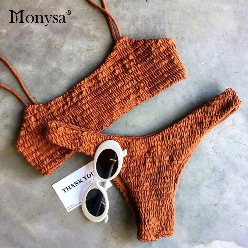 Monysa Новый пуш ап комплект бикини купальный костюм для женщин 2018 лето с низкой