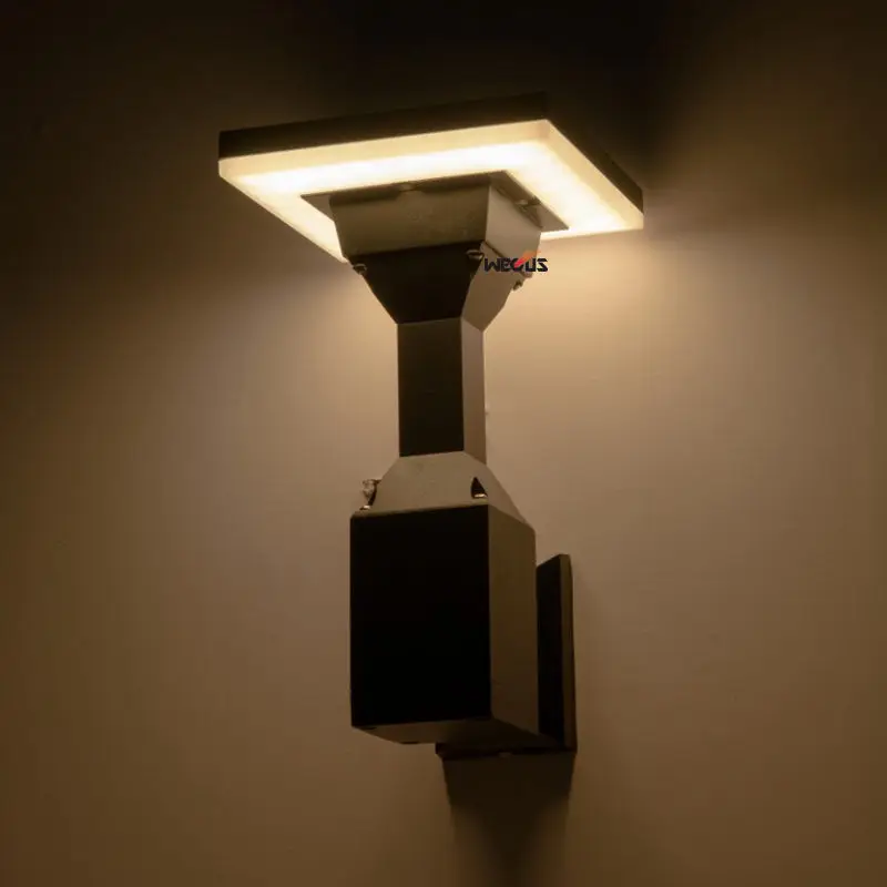 warm light Запатентованный дизайн формы, литой алюминий, современный водонепроницаемый(настоящий IP55) светодиодный настенный светильник, наружная настенная лампа переменного тока 85-265 в 12 Вт - Испускаемый цвет: warm light
