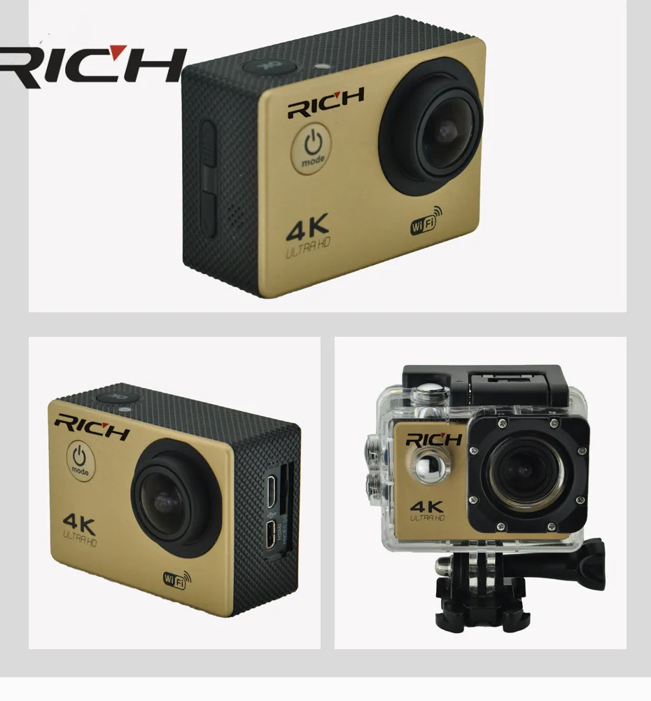 Спортивная Экшн камера F60/F60R 4K 30FPS 170D Len 1080P 60FPS WIFI 30M Go Waterproo Pro велосипедный