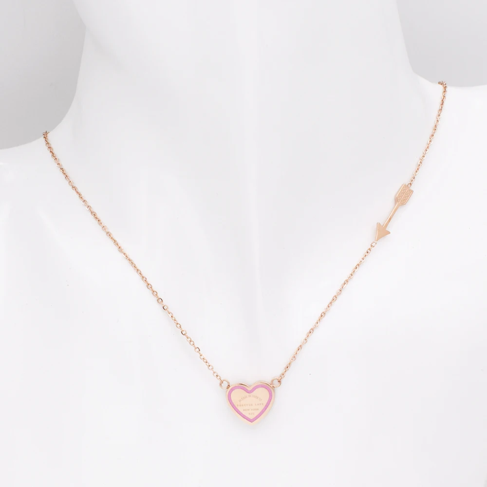New Fashion Design Six Style Arrow And Love Heart Necklace Stainless Steel Women Luxury Jewelry Best Gift For Wedding | Украшения и