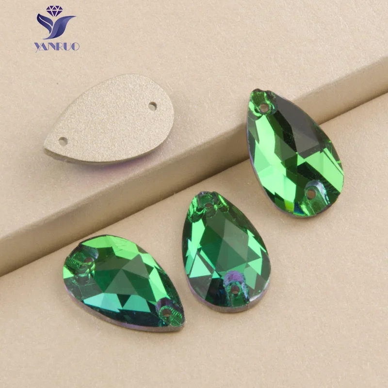 Emerald YANRUO 3230 капля AAAAA качество шитье Кристалл Flatback стразы пришить камни стекло для платья одежда ювелирные изделия - Цвет: Emerald