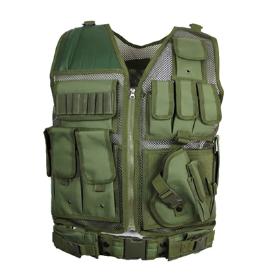 Army Green Мужской военный тактический жилет Пейнтбольный камуфляж Molle тактический жилет штурмовая стрельба пластина Перевозчик с кобурой - Цвет: Army Green
