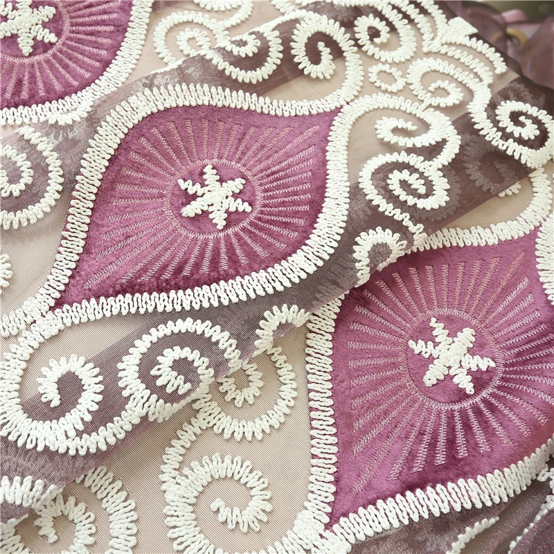 

Purple Luxury European-style Villa Full Shade Curtains for Living Room Window Curtain Bedroom Window Curtain Kitchen Custom Made