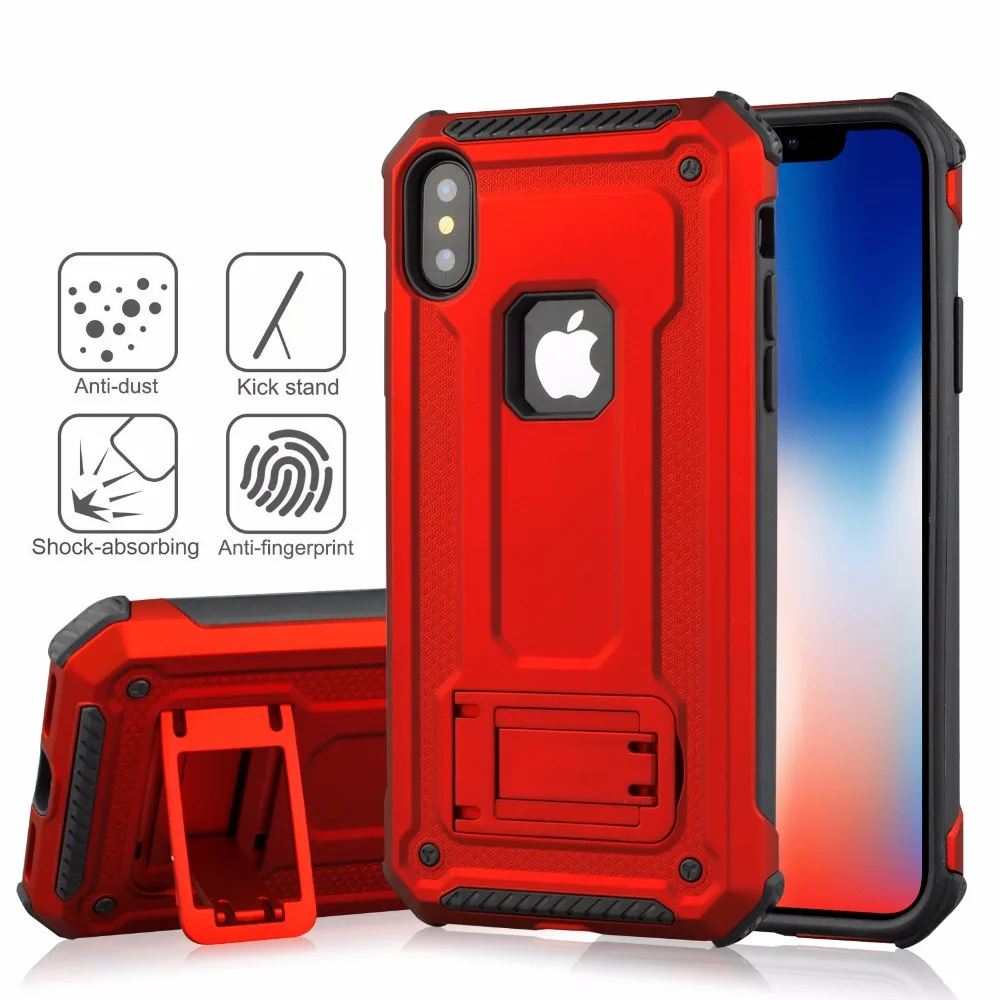 COOKZU Case For iphone XR XS Max 6 6s Design Armor Shockproof Hybrid Hard stand Back case for 7 8 Adsorption |