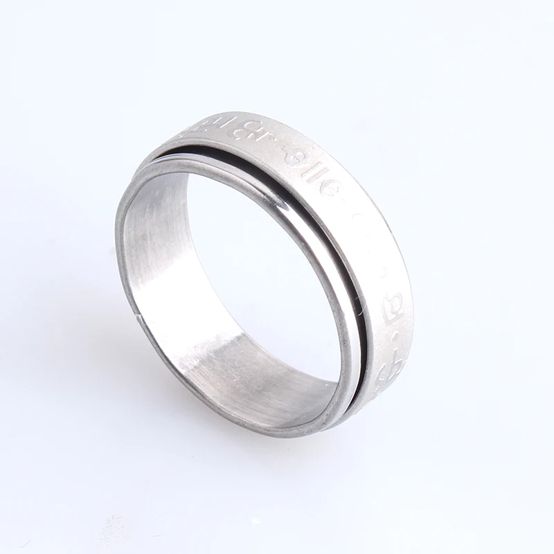 Женские кольца из нержавеющей стали 316L с ринестонами "Шесть слов" вращающиеся гиперболы для предупреждения о жизни, оптом.