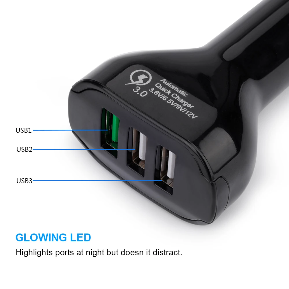 Tikono Быстрая зарядка QC 3 0 USB порта автомобильное зарядное устройство для сотового