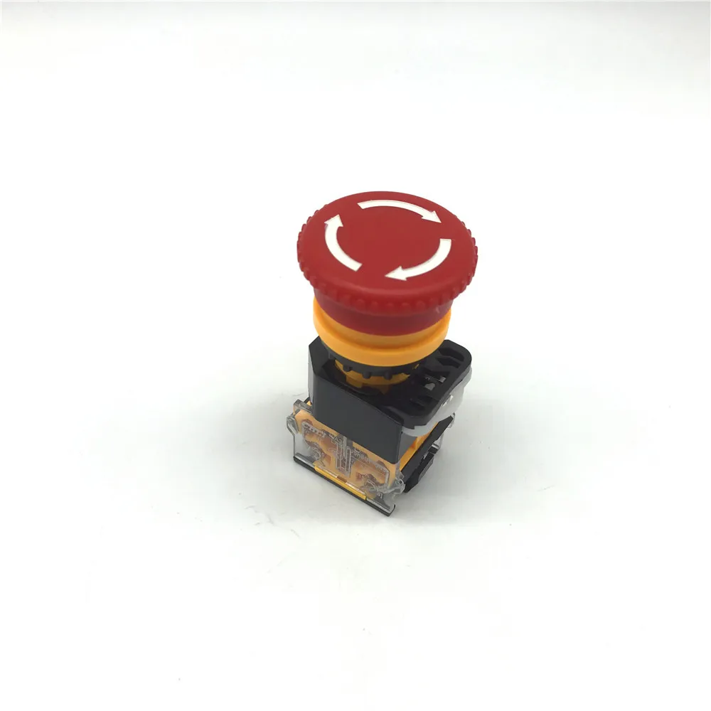 Самоблокирующийся тип, красная фотолампа, внешний переключатель, размер отверстия 22 мм 1NO 1NC 600V/10A