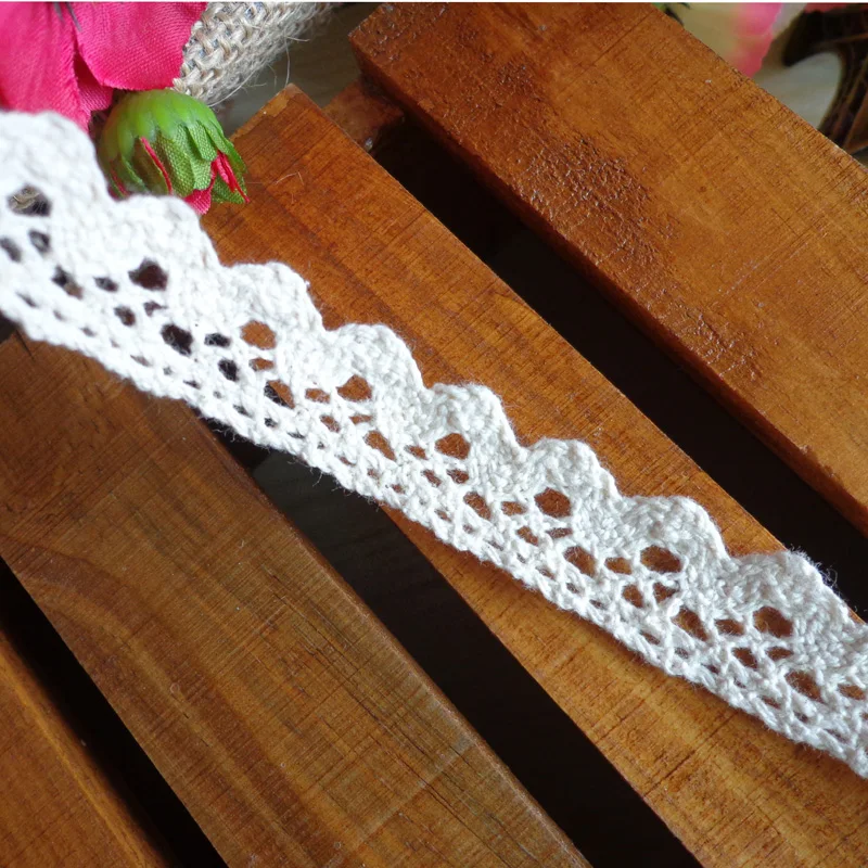 

100% хлопковая кружевная Лента Zakka Style 17 мм x 5 ярдов, белая/черная швейная лента, белая, яркая кружевная отделка