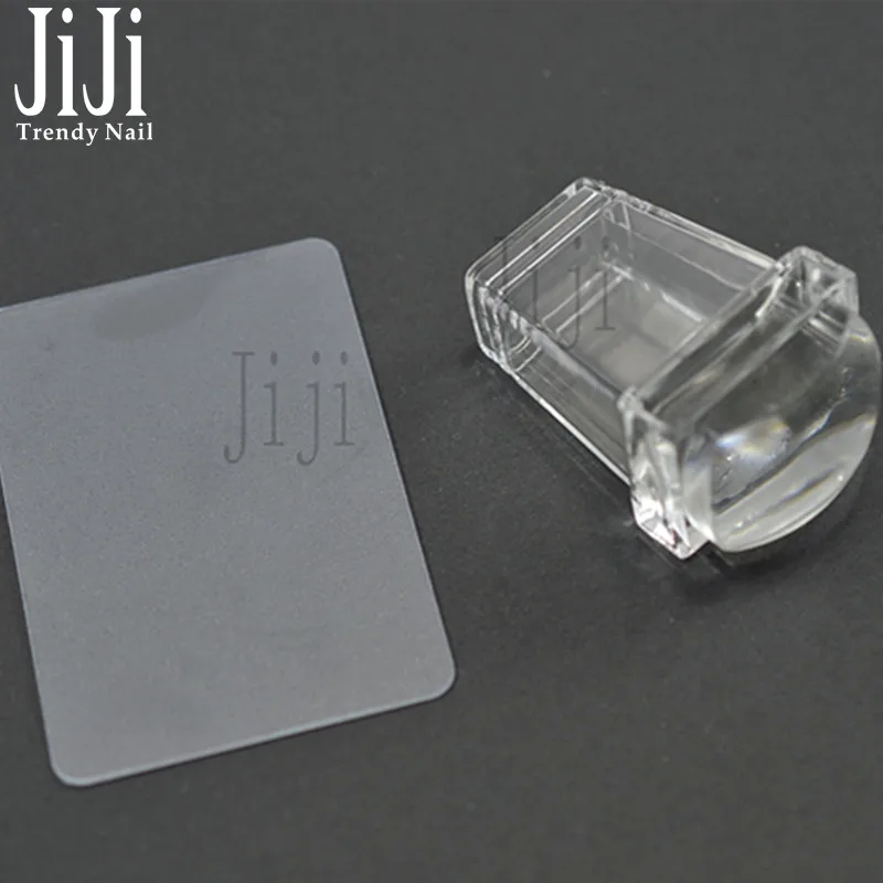 Прозрачный силиконовый штамп для ногтей и скребок инструмент переноса маникюра