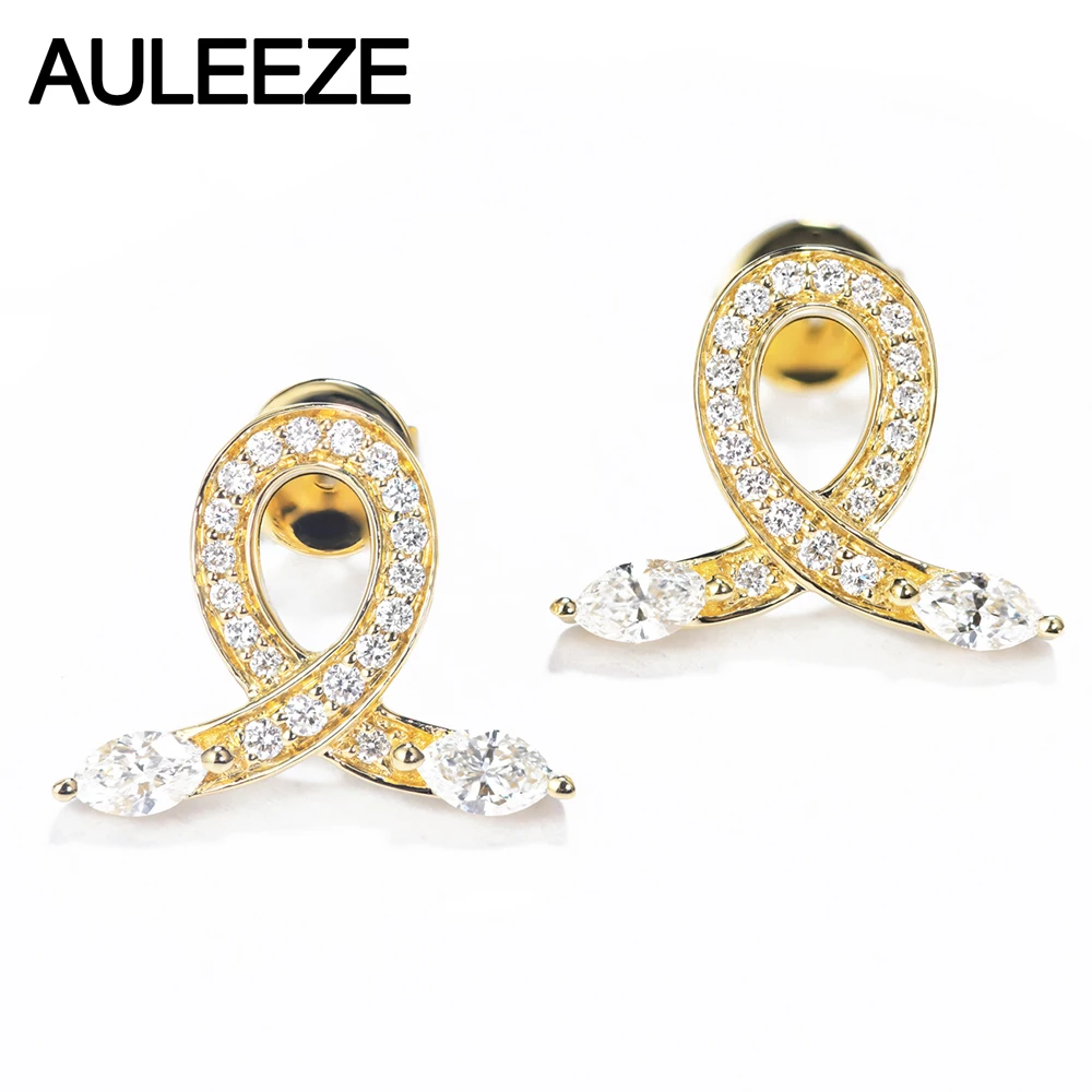 

Серьги-гвоздики AULEEZE из 18-каратного желтого золота с огранкой маркиза