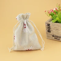retail mini drawstring cotton bag gift tea sachet storage pouch cute organza packing bag pink snowflower print 1014cm 50pcslot