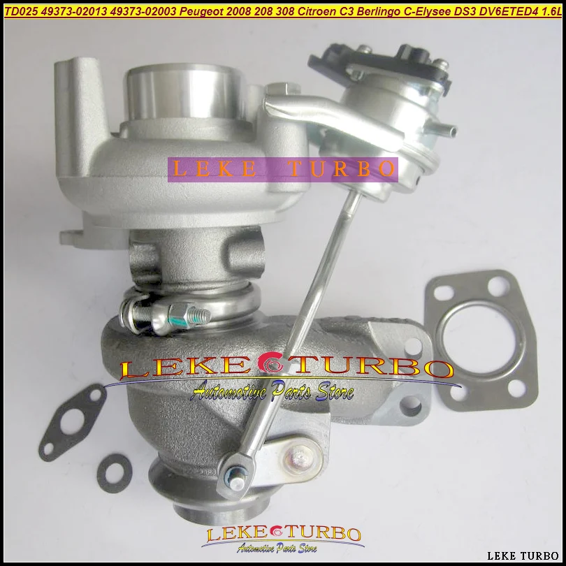 Турбо TD025 49373 02013 02003 02002 для Peugeot 2008 208 308 Citroen C3 Berlingo C Elysee DS 3 DV6ETED4 1.6L