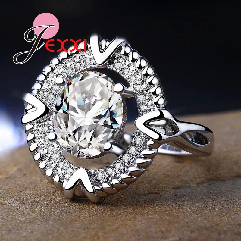 Классическое открытое круглое кольцо из стерлингового серебра 925 пробы с