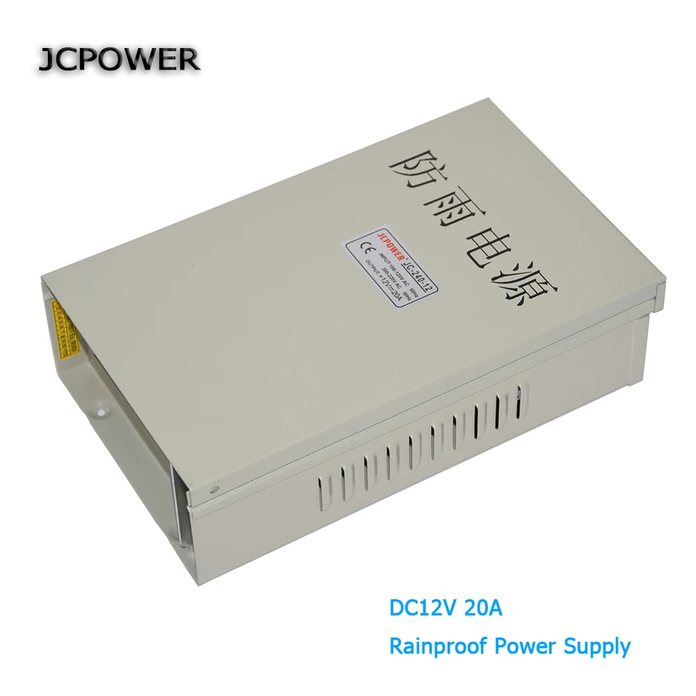 

Бесплатная доставка выход 20A 240 Вт 12VDC Светодиодный источник питания непромокаемый светодиодный водонепроницаемый адаптер питания для нару...