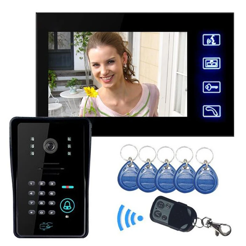 SYSD Intercom Door Bell 7'' TFT Color Video Door Phone System Kit IR Camera doorphone monitor Speakerphone