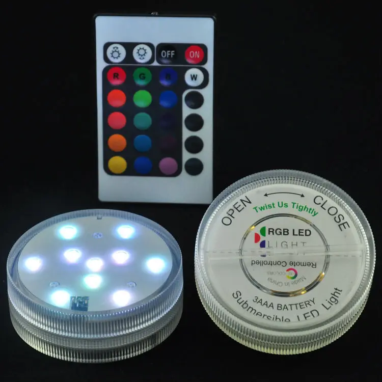 3AAA Battery Operated IR Remote Controlled 10 Multicolors SMD LED Vase Light Submersible Led Waterproof Floralyte | Освещение