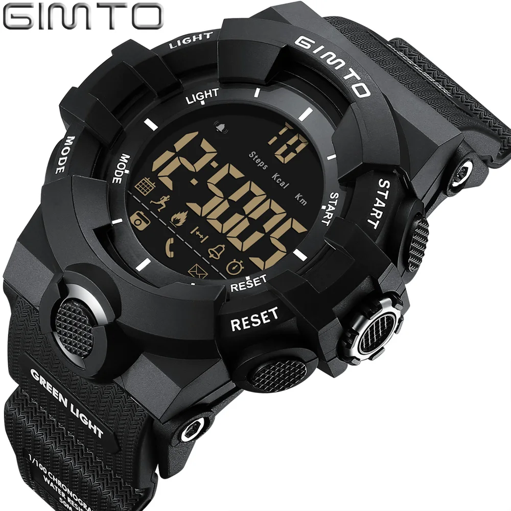 Gimto спортивные часы Мужчины напольный интеллектуальные Шагомер Bluetooth Relogio masculino