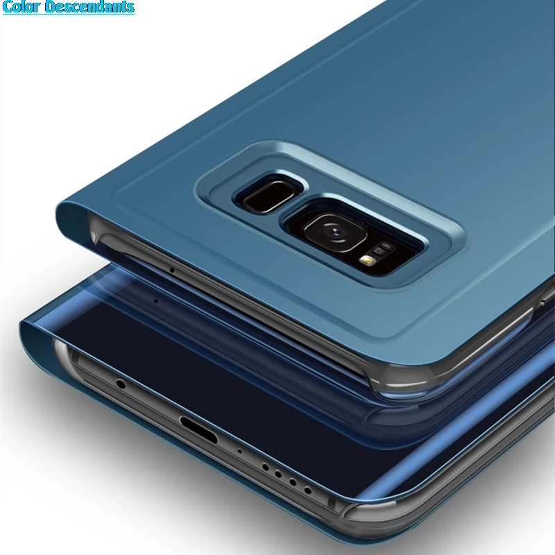 Зеркальный чехол для samsung Galaxy S7 S8 S9 S6 края крышки для samsung A3 A5 A7 A8 J3 J5 J4 J6 плюс J7 парадный вечерний костюм стенд флип-чехол