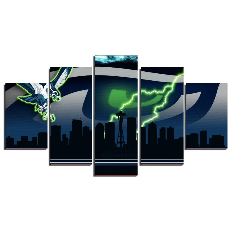 Framed 5pcs Abstract Night Sky Modern home decor Canvas Print Painting Wall Art Picture For Living Room Modular picture ht025 | Дом и сад