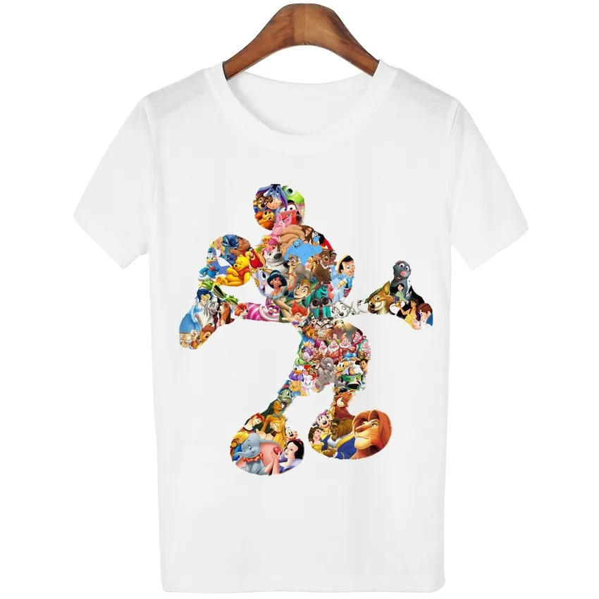 Camiseta Микки Mujer летняя футболка для девочек Женская одноцветная с Маусом