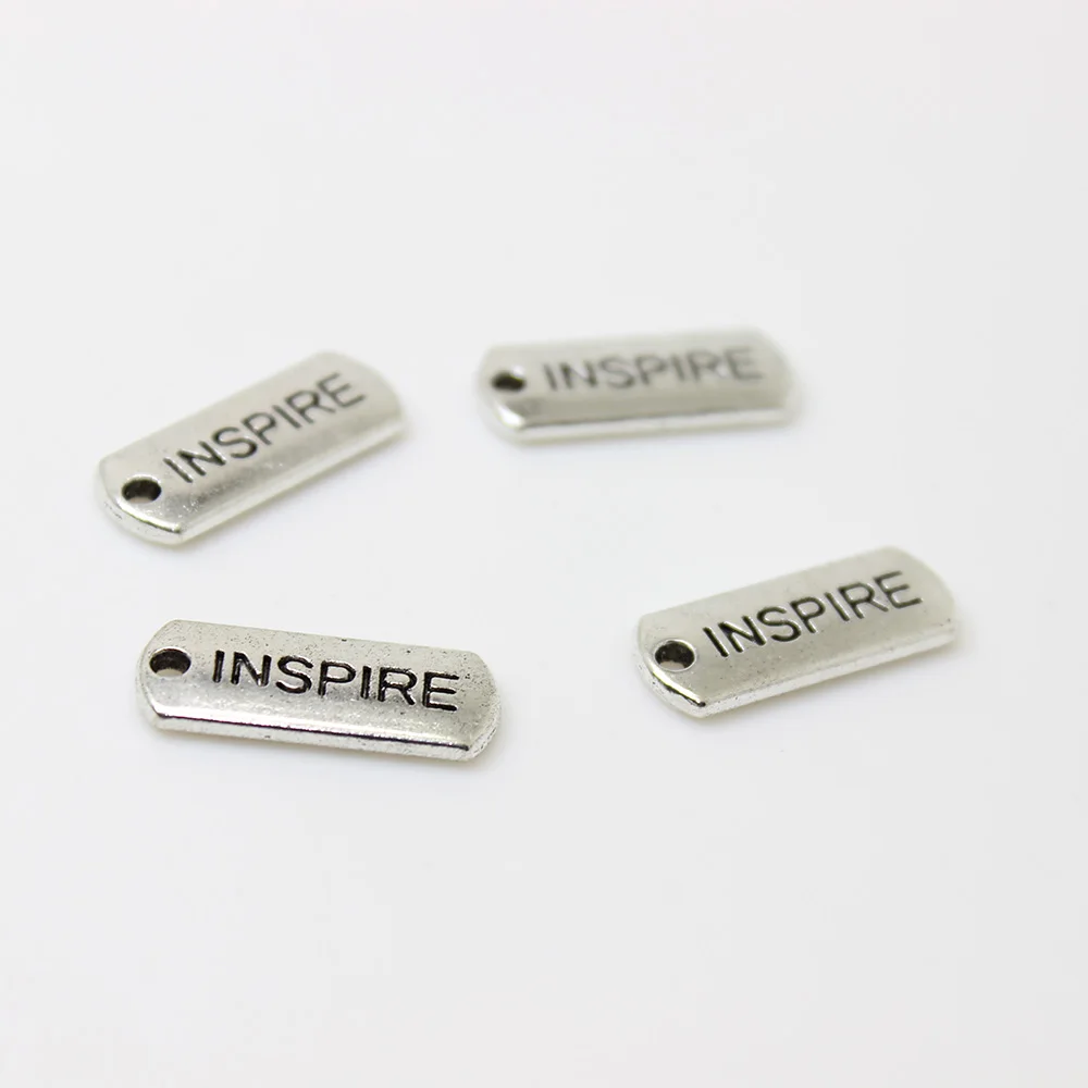 Yamily 12 шт./21*8 мм ярлык для Inspire серебряный золотой тон подвеска фото свободная
