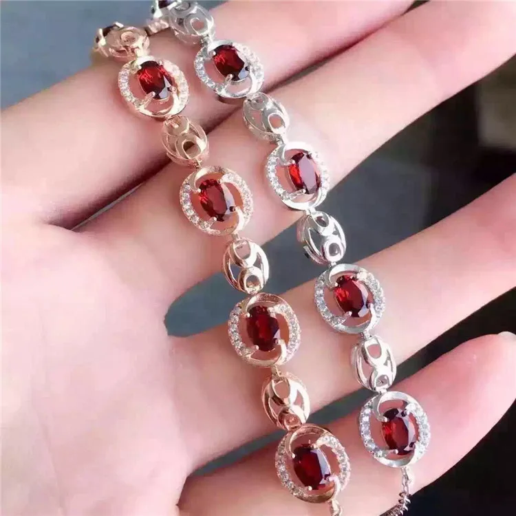 KJJEAXCMY fine jewelry 925 чистого серебра, инкрустированные Природный камень гранат камень женщин браслет ювелирные изделия. mkoiu vgtrf