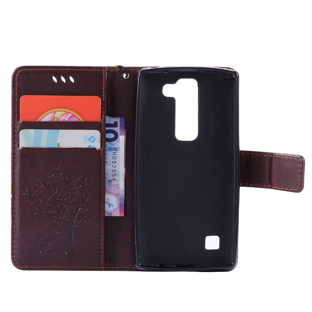 Кожаный чехол для coque LG Spirit 4G LTE C70 H420 H422 H440N Tree сумки мобильного телефона +