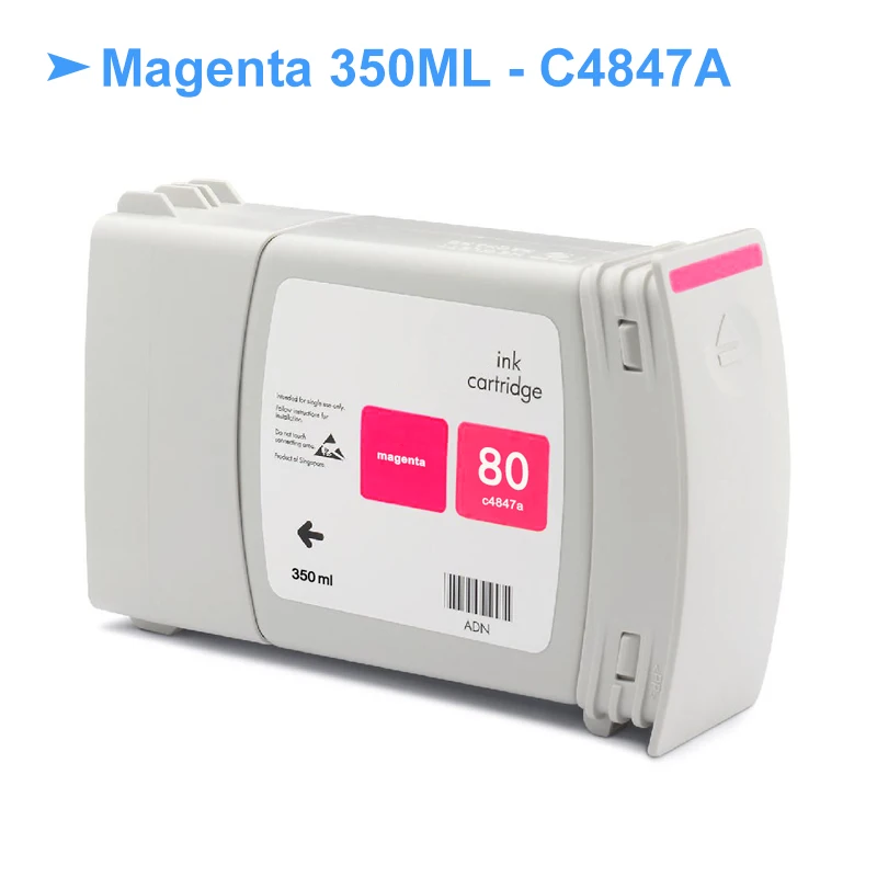[Сторонний бренд] 4 шт./компл. для HP 80 сменный чернильный картридж Designjet 1050c Plus 1055 см