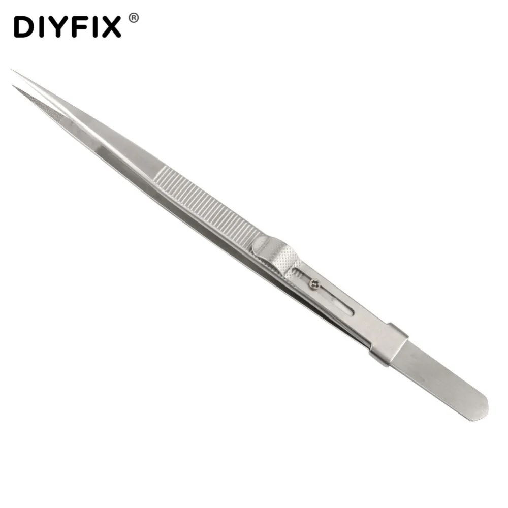 DIYFIX прецизионные антистатические пинцеты с регулируемым скользящим замком зажимы для ювелирных изделий электронный компонент Холдинг ремонт ручной инструмент