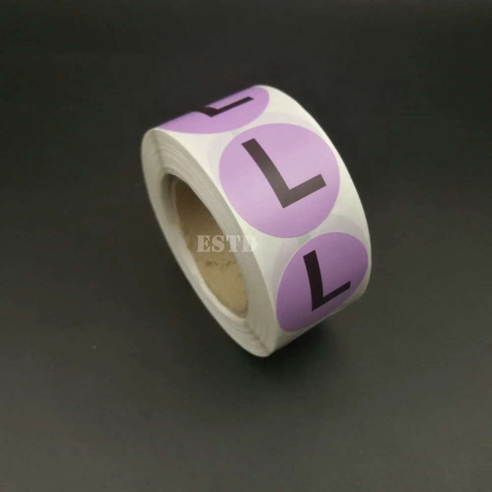 500pcs Apparel Clothing Size Stickers L Purple Color Coded Adhesive Labels | Дом и сад