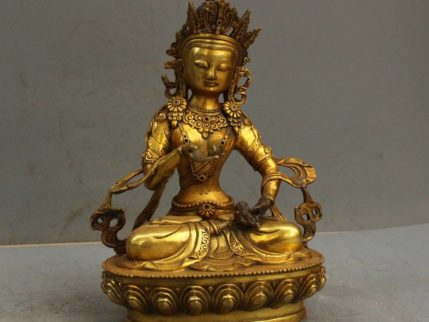 

12''China Тибет, буддизм Bodhisattva Vajrasattva Бронзовая статуэтка Будды