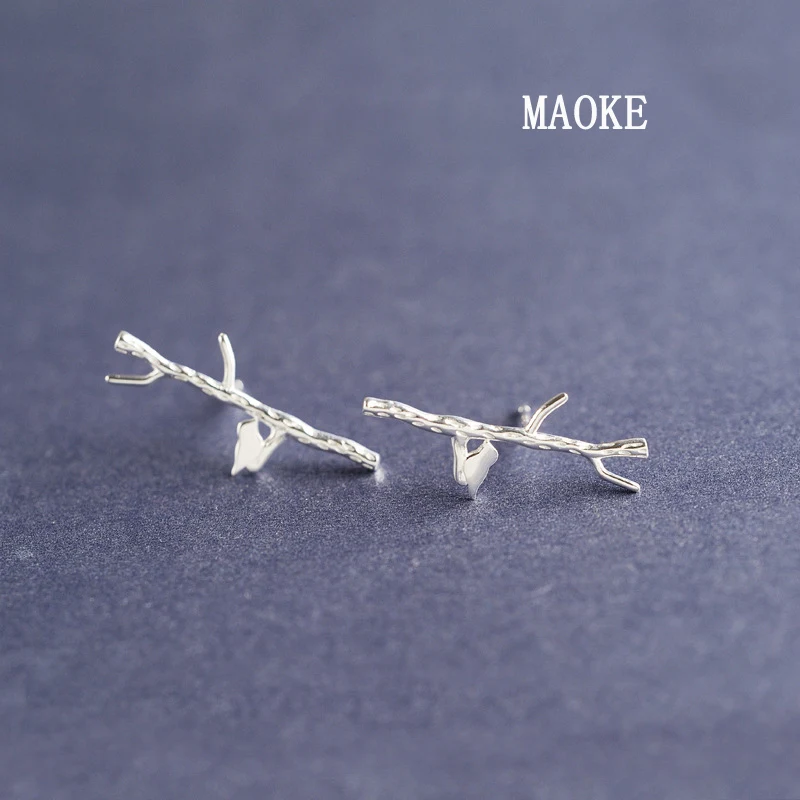 

Promotions Art Fresh Branches Bird 925 White Fungus Nails Simple SV Jewelry Fashion Jewelry for Women's Fashion Gifts