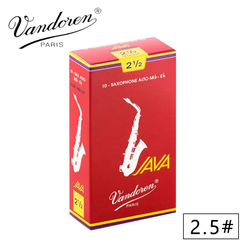 Оригинальные французские саксофоны Vandoren JAVA Alto Sax Red Reeds/Eb Alto Саксофон Reeds 2,5#3,0# коробка из 10 [ ] - Цвет: 2 and half
