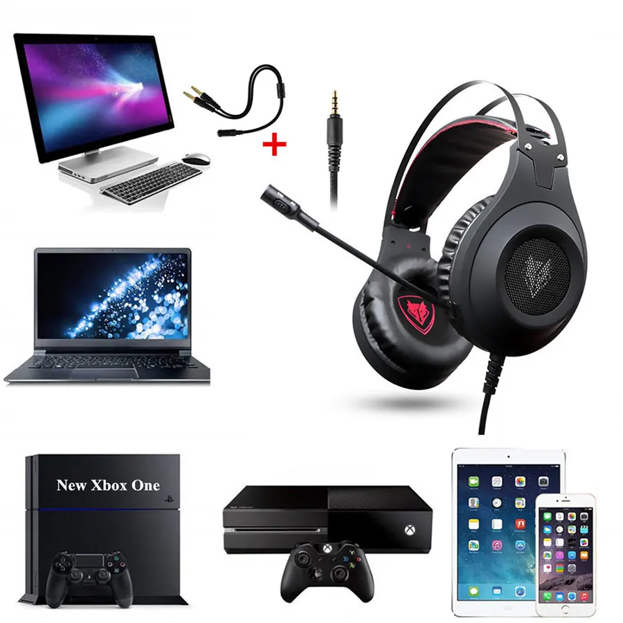 XIBERIA гарнитура NUBWO N2 3 5 мм Стерео Игровые наушники шлем с микрофоном для