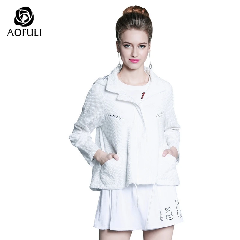 L ~ 6XL клетчатая текстура осенняя белая куртка с капюшоном толстовки длинными