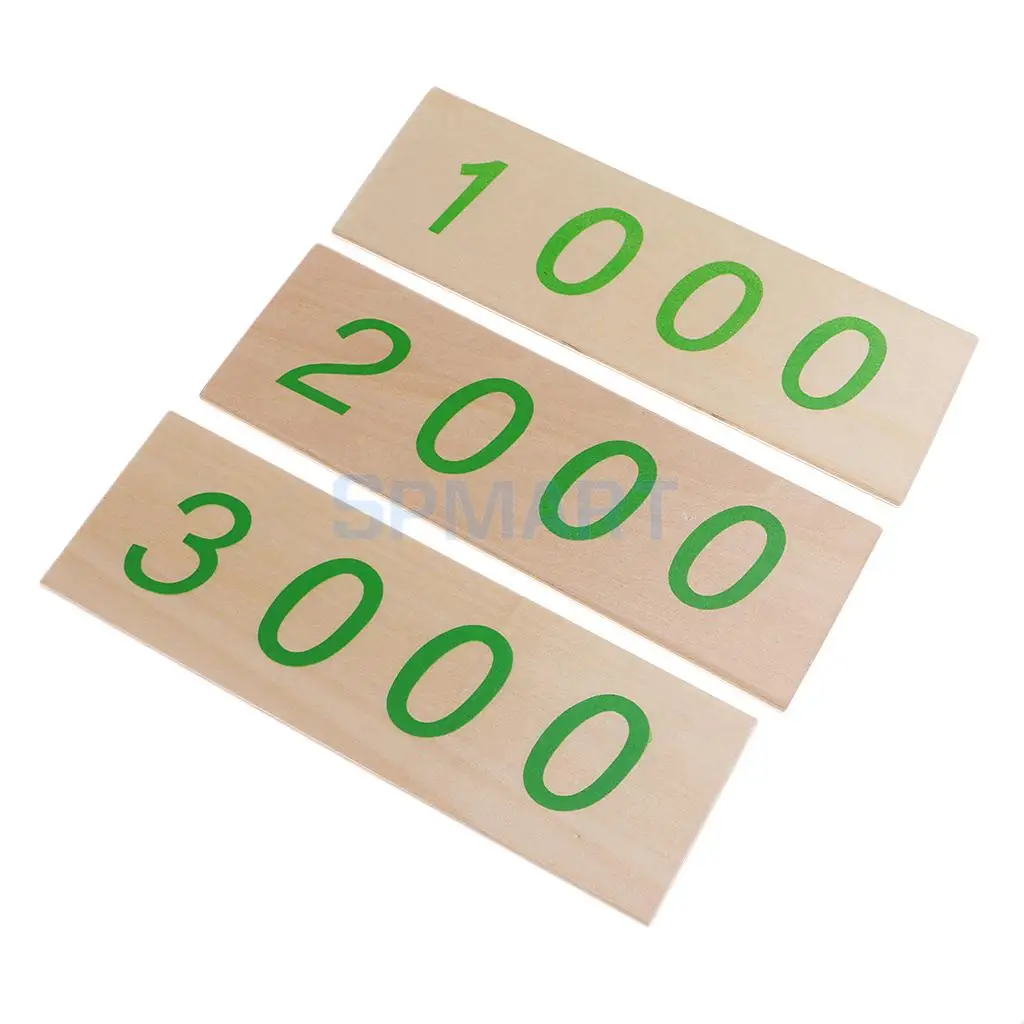 Монтессори Математика Деревянные счетные карточки 1 3000 в коробке для детей