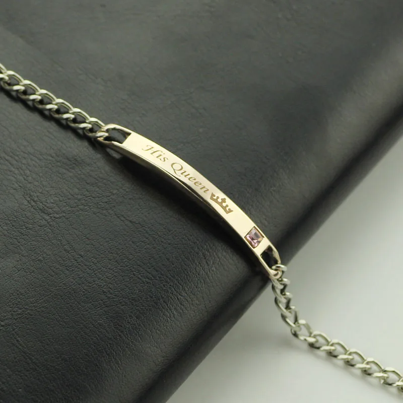 Браслет мужской из нержавеющей стали с надписью his queen и her king|gift for her|gifts loversbracelet