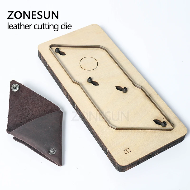 Кошелек ZONESUN из японской стали треугольный кожаный держатель для монет|Пробойка|