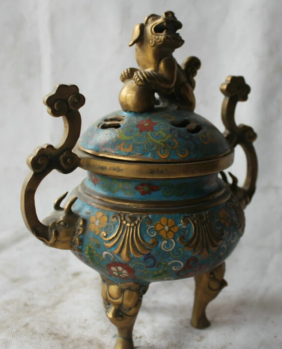 Курильница bi001609 с маркировкой фарфор бронза перегородчатый Lion Ball Elephant Head | Дом и