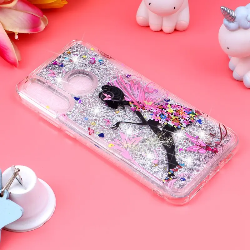 Чехол для телефона huawei P30 Lite ProtectiveShell блеск Shine зыбучие пески течет жидкость