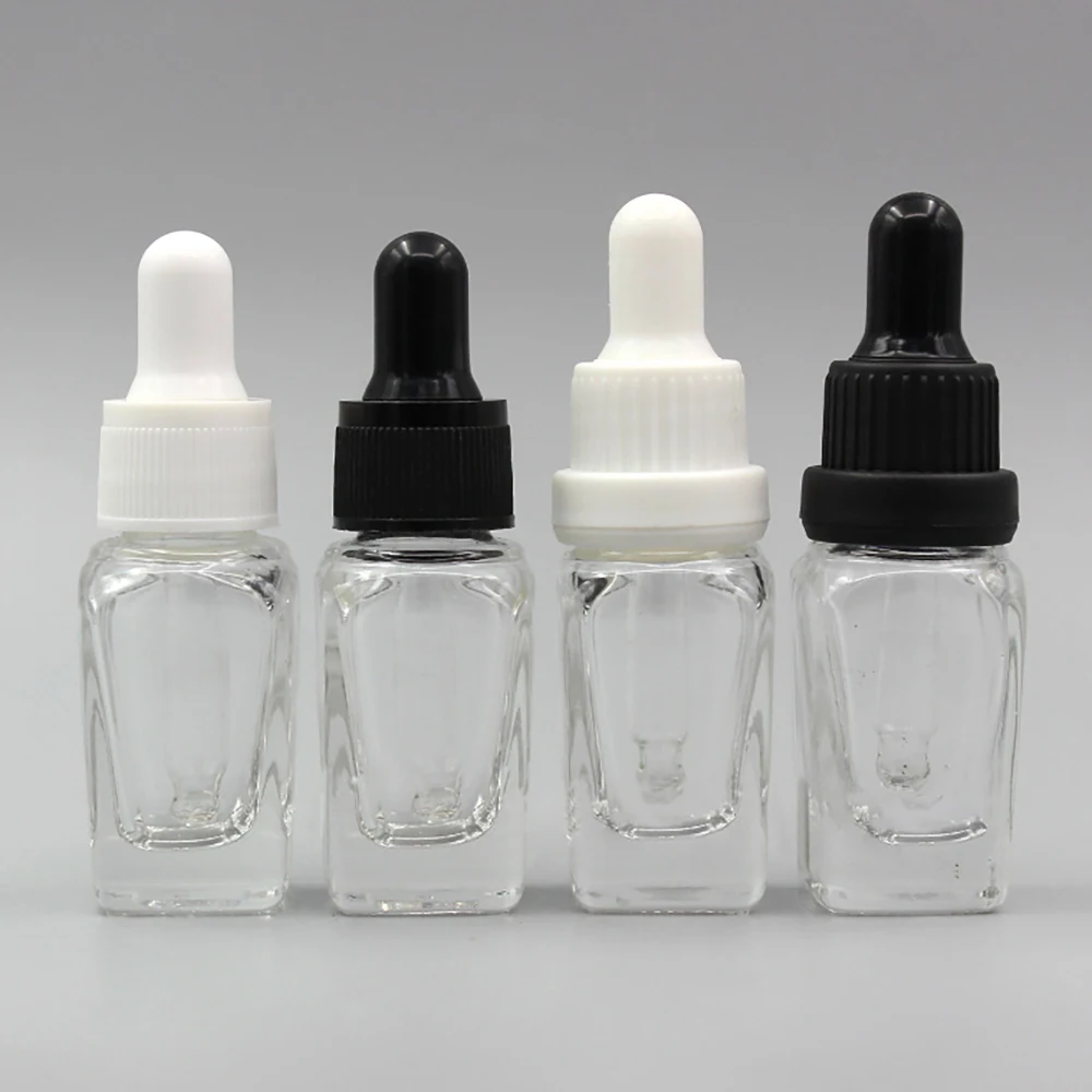 10ml Clear Glass Bottle with Different Caps, Dropper Bottle Essential Oil