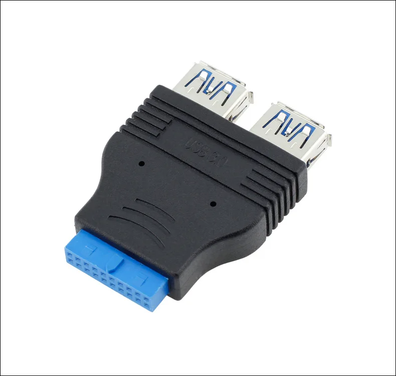 

Motherboard 20 Pin Header Female to 2 Port USB 3.0 A-Female Adapter Connector PC
