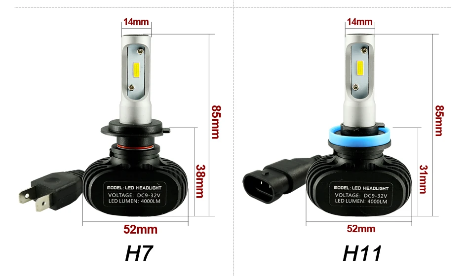 HLXG 2 шт. 50 Вт 8000LM H7 светодио дный фары Conversion Kit для авто дальнего безвентиляторный COB чипы 6000 К для Toyota/Honda