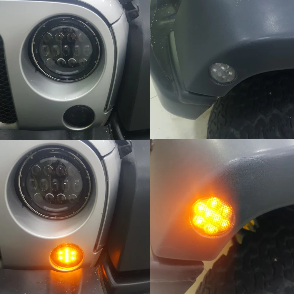 Светодиодный светильник сигнала поворота спереди для Jeep Wrangler JK 2007-2017 Копченый